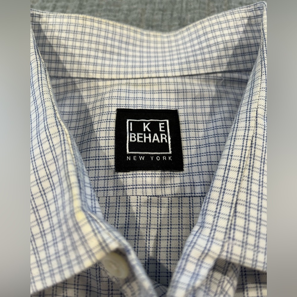 Men’s Blue and White Checked Shirt